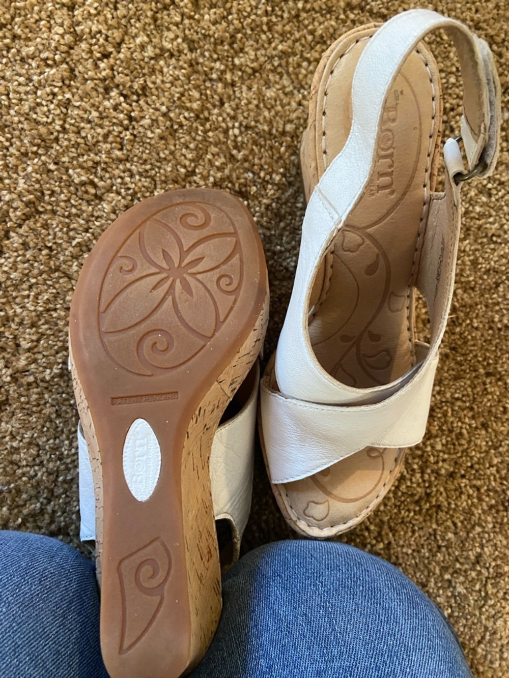 Born White Cork Wedge Sandals - Picture 4 of 5